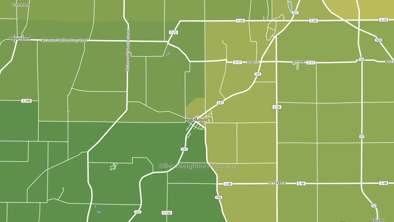 45346, OH block-group voter-turnout map