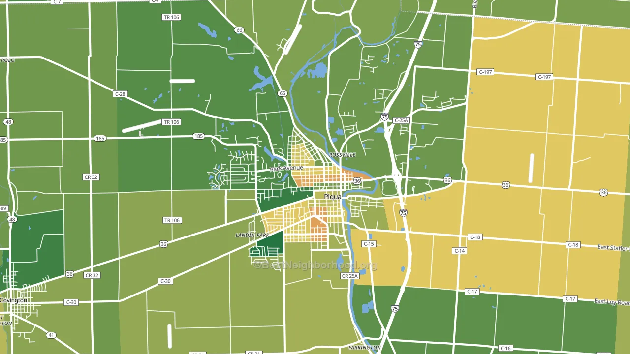45356, OH block-group voter-turnout map