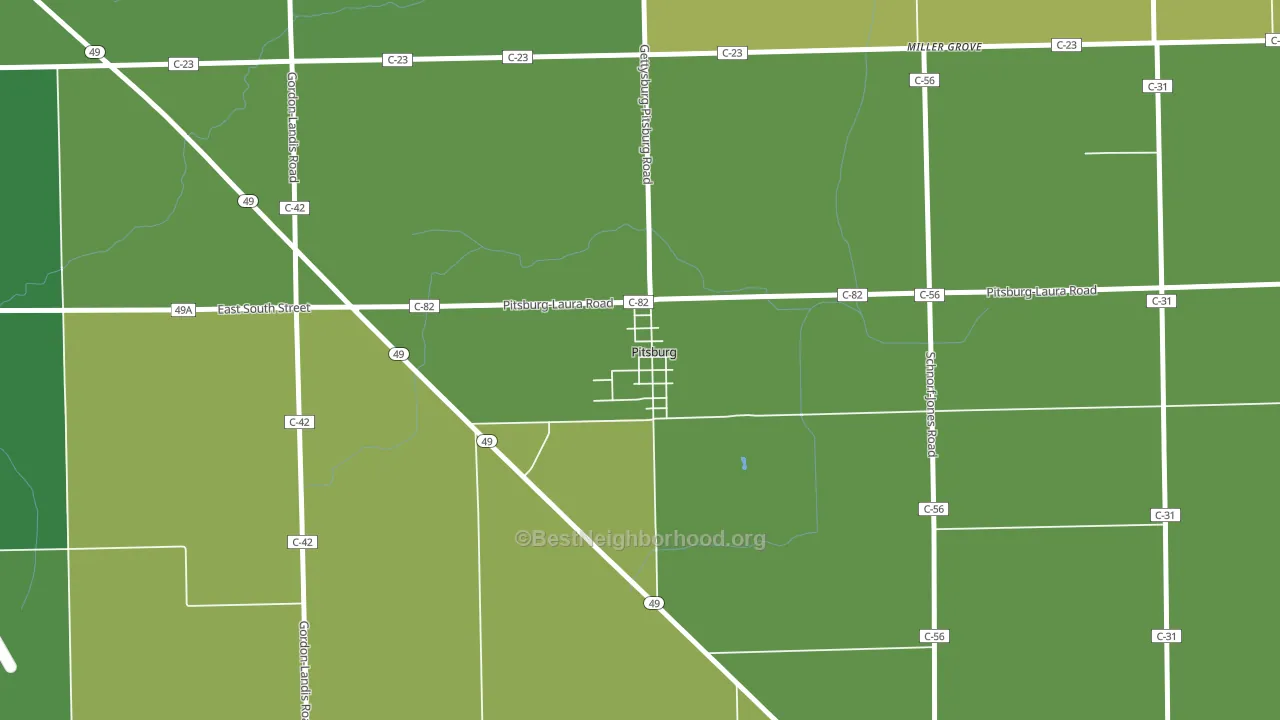 45358, OH block-group voter-turnout map