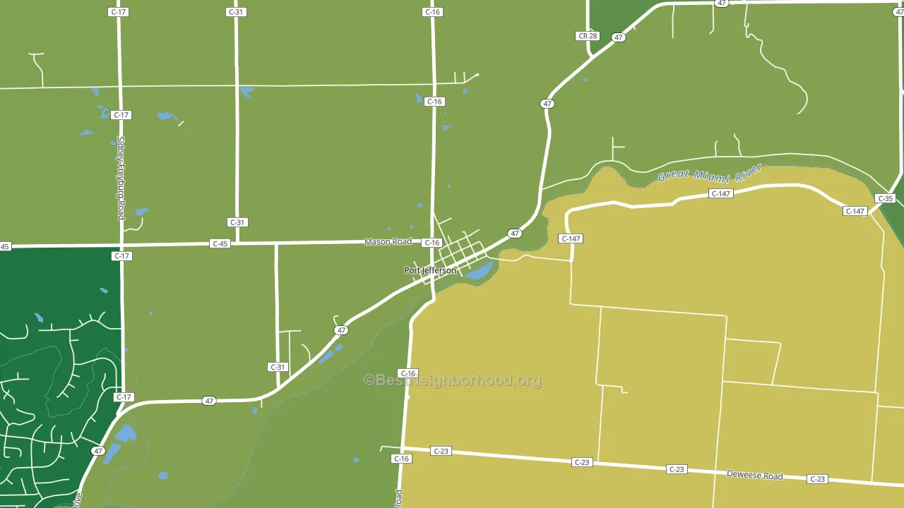 45360, OH block-group voter-turnout map