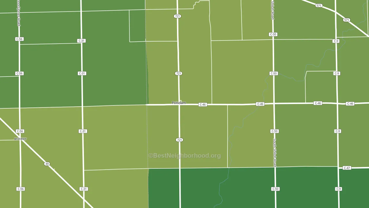 45361, OH block-group voter-turnout map