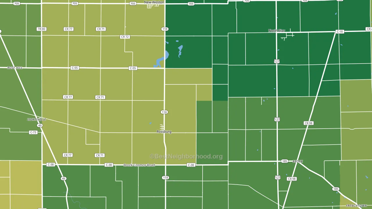 45362, OH block-group voter-turnout map