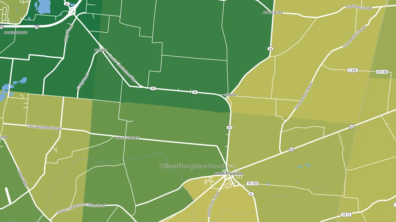 45368, OH block-group voter-turnout map