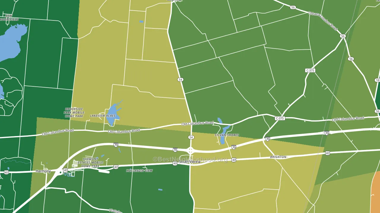 45369, OH block-group voter-turnout map