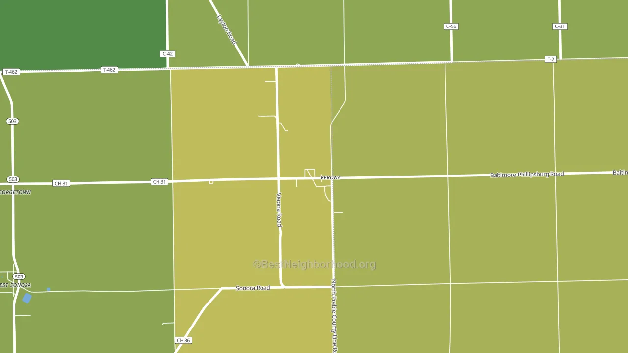 45378, OH block-group voter-turnout map