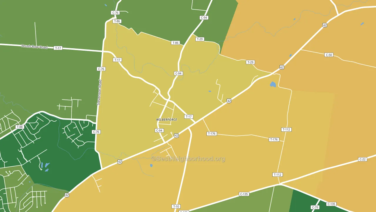 45384, OH block-group voter-turnout map