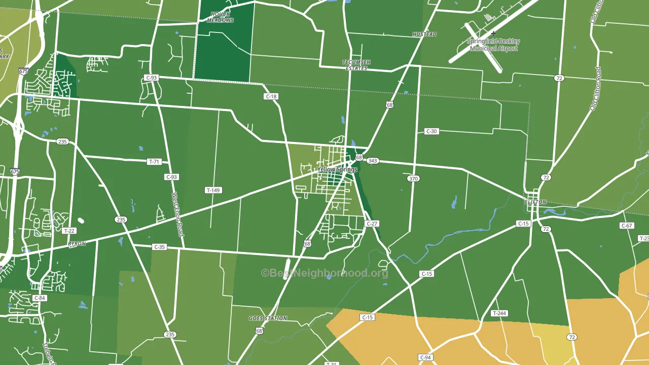 45387, OH block-group voter-turnout map
