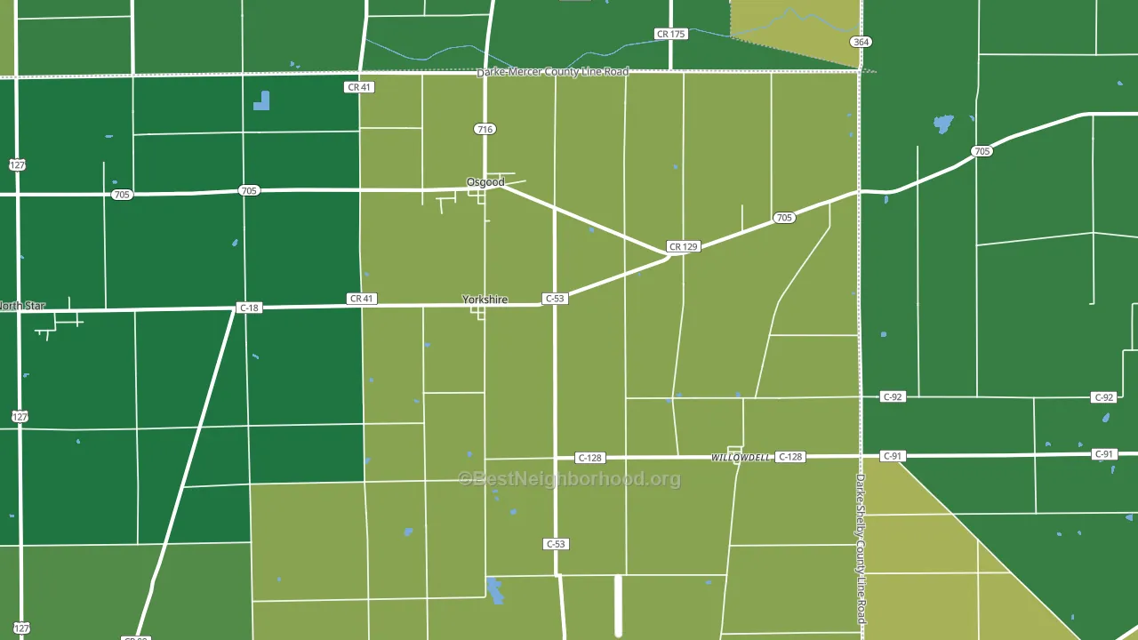 45388, OH block-group voter-turnout map