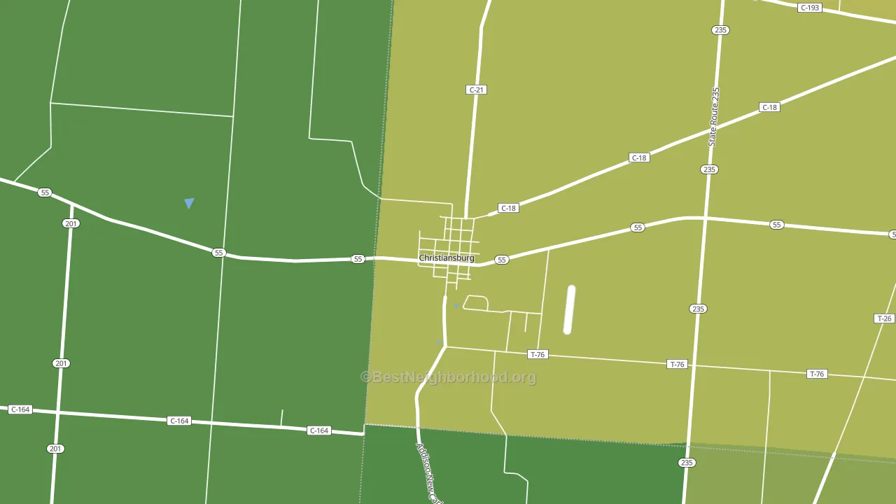 45389, OH block-group voter-turnout map
