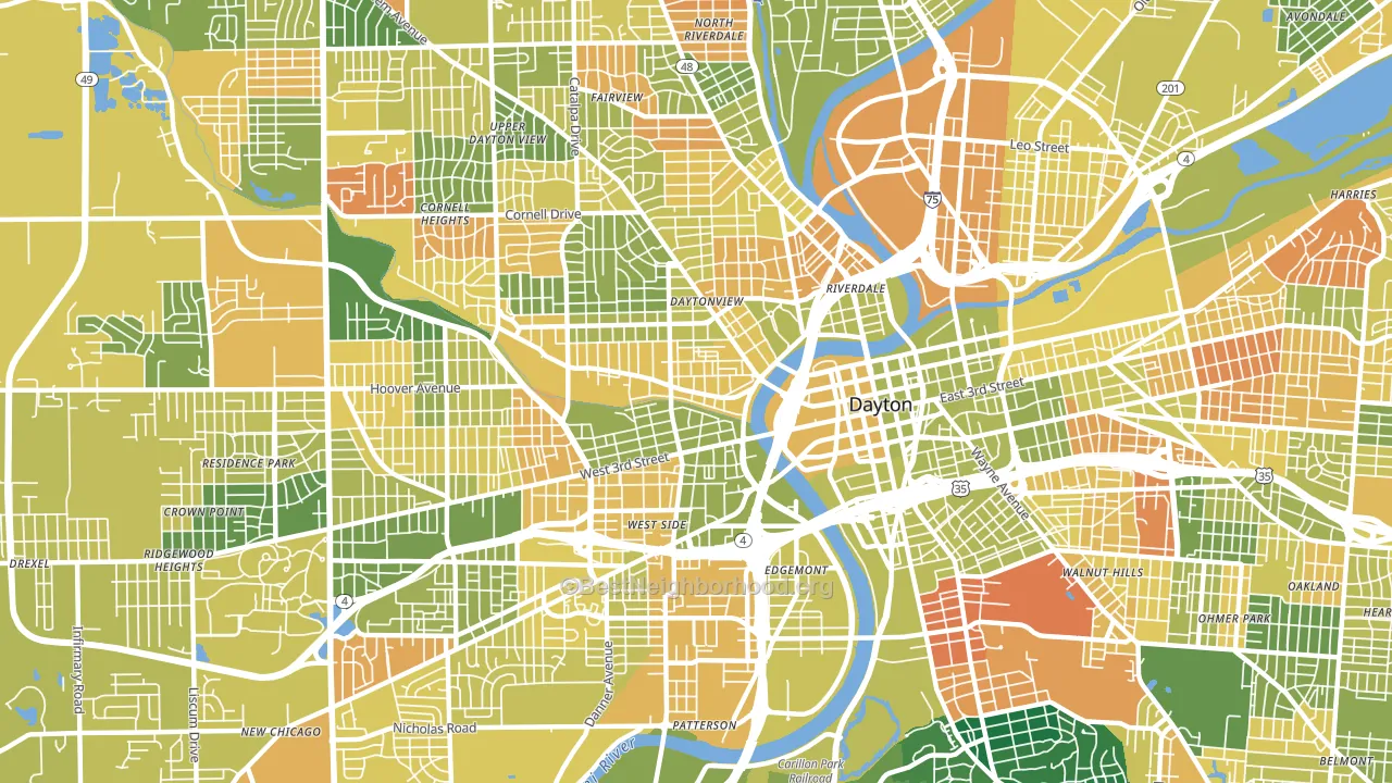 45402, OH block-group voter-turnout map