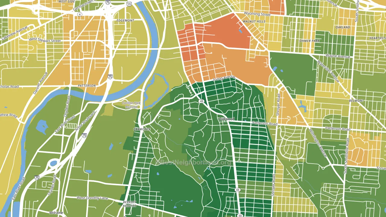 45409, OH block-group voter-turnout map