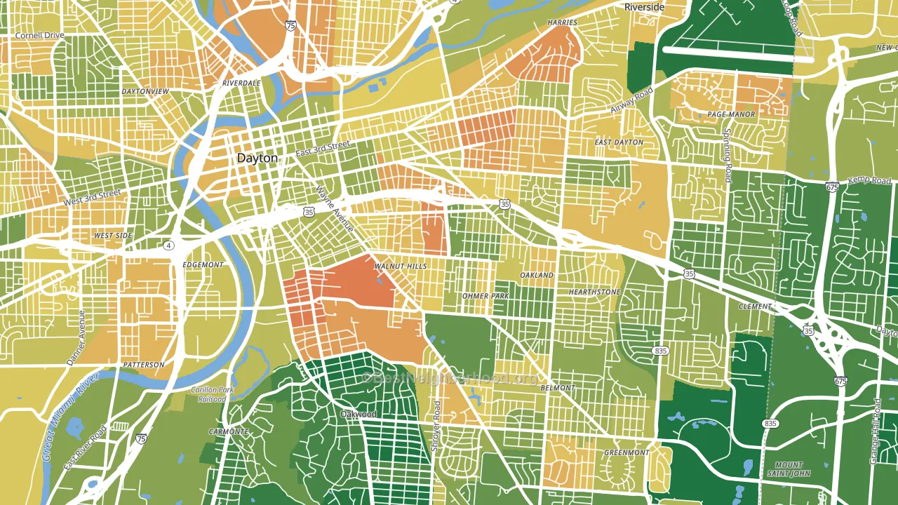 45410, OH block-group voter-turnout map