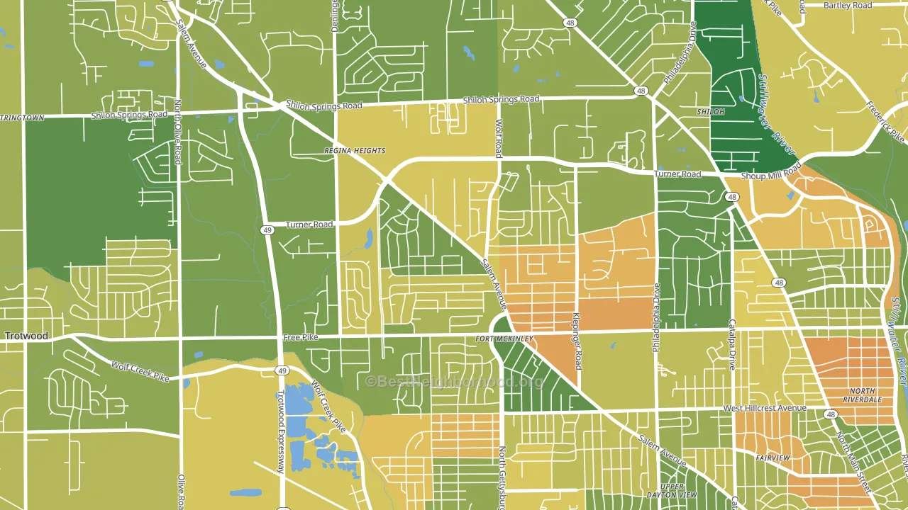 45416, OH block-group voter-turnout map
