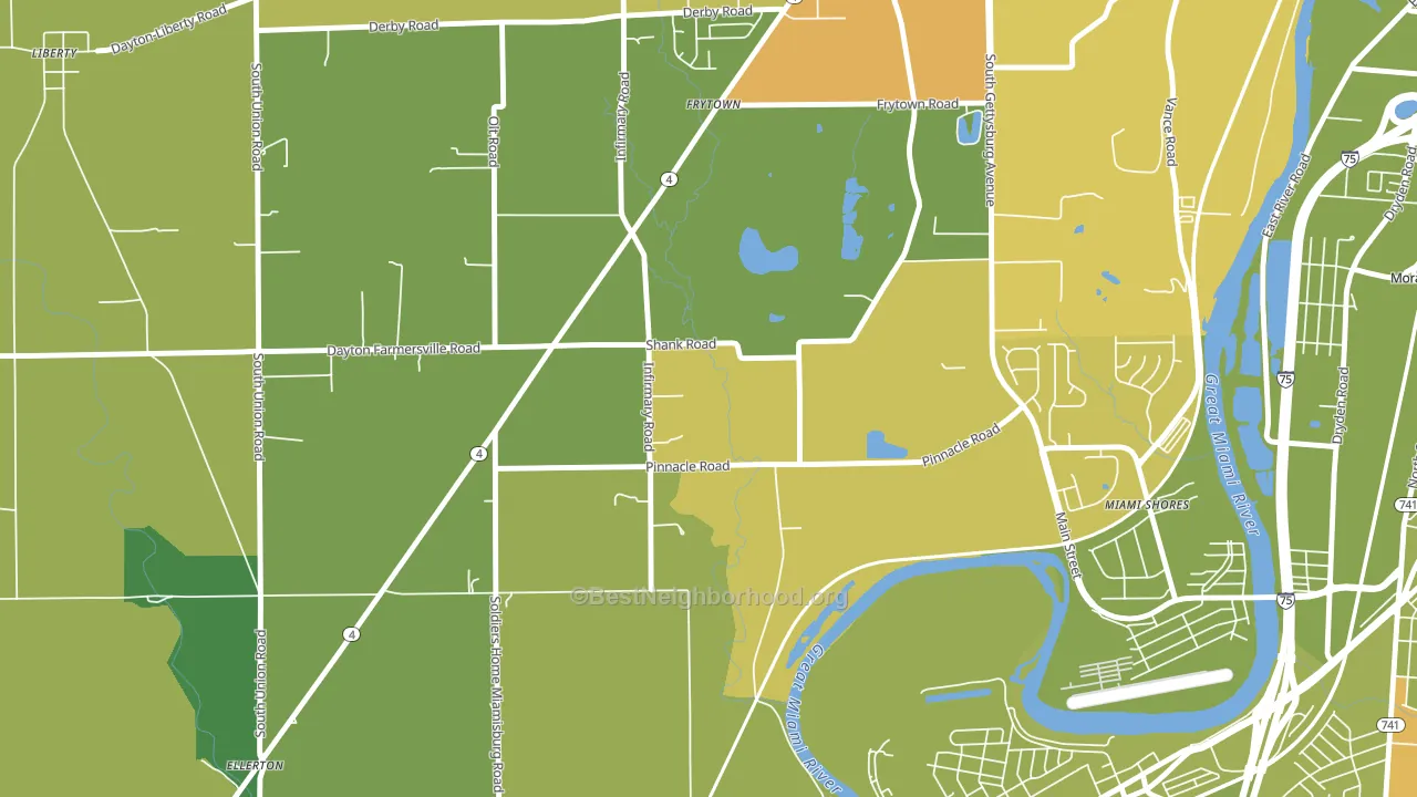 45418, OH block-group voter-turnout map