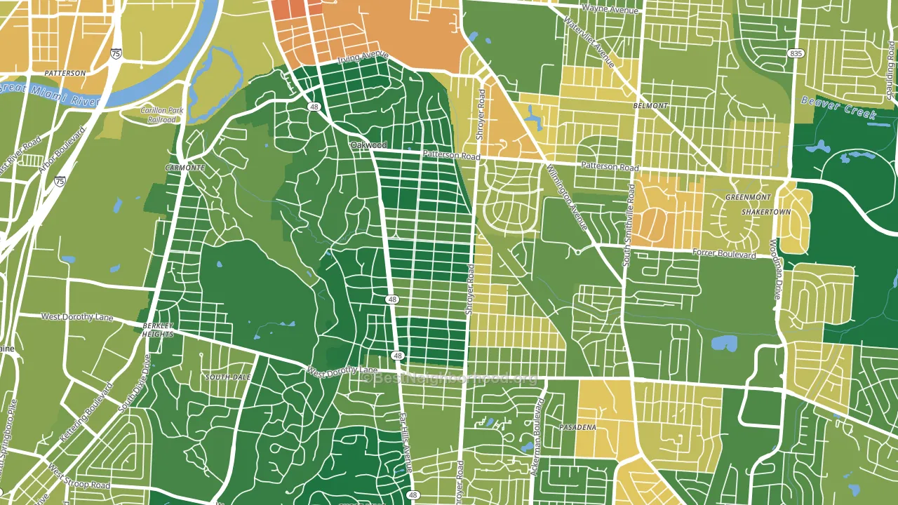 45419, OH block-group voter-turnout map