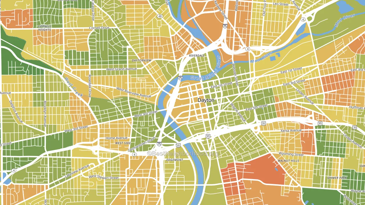45422, OH block-group voter-turnout map
