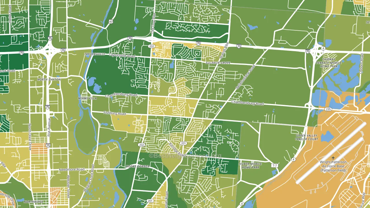 45424, OH block-group voter-turnout map