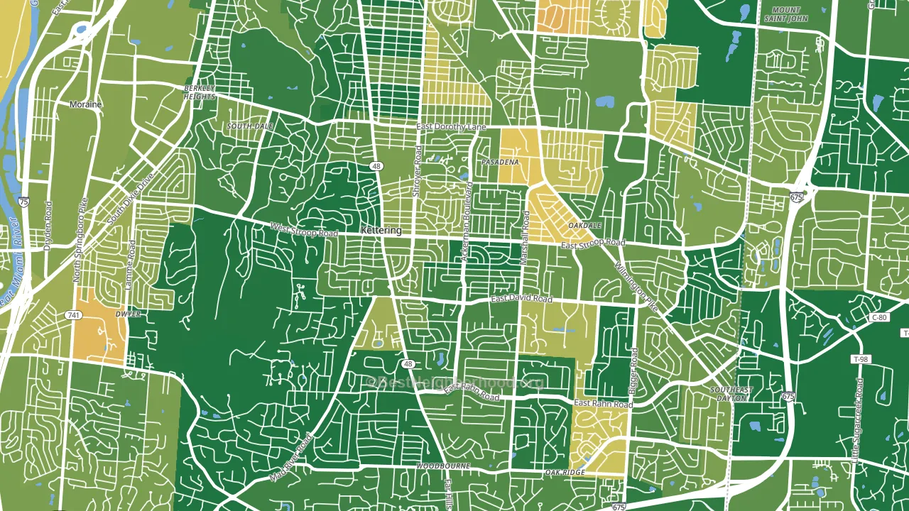 45429, OH block-group voter-turnout map