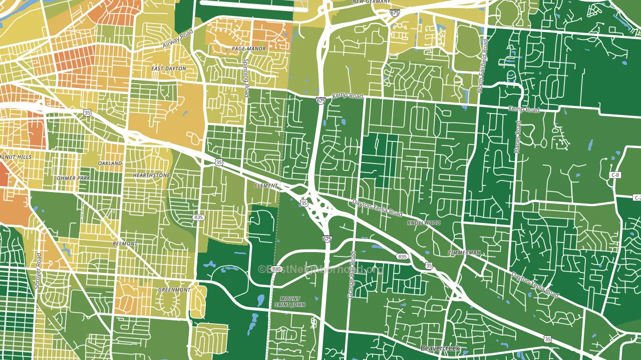 45432, OH block-group voter-turnout map
