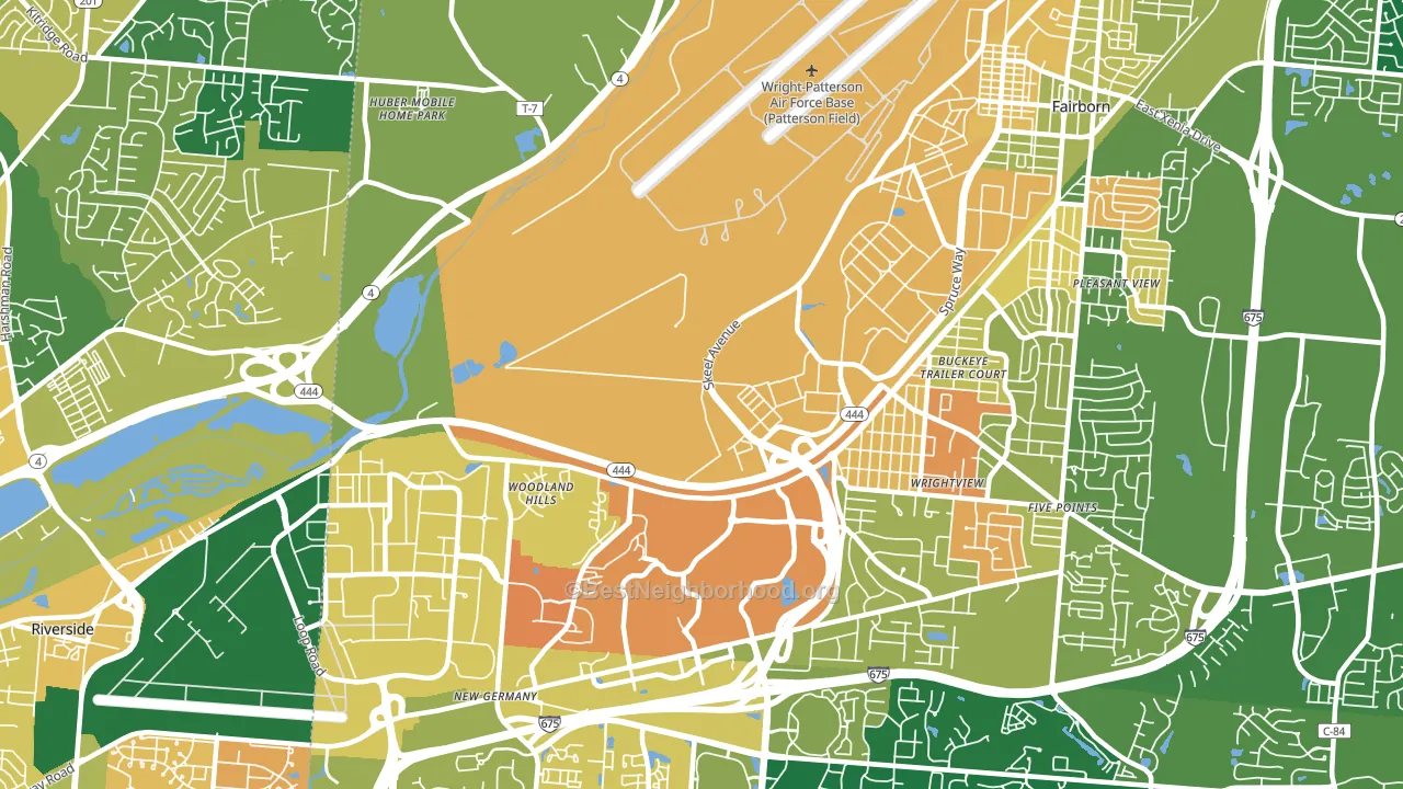 45433, OH block-group voter-turnout map