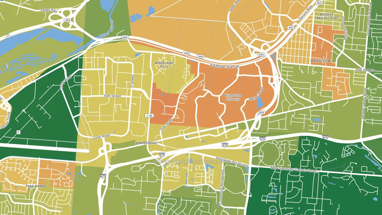 45435, OH block-group voter-turnout map