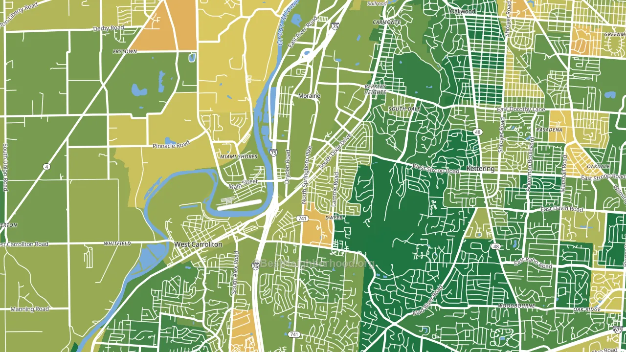 45439, OH block-group voter-turnout map