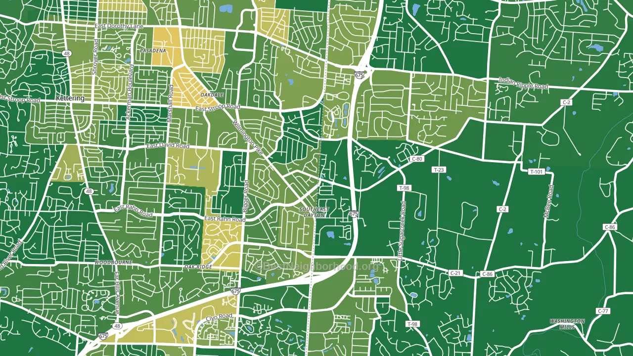 45440, OH block-group voter-turnout map