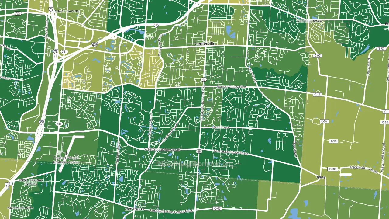 45458, OH block-group voter-turnout map