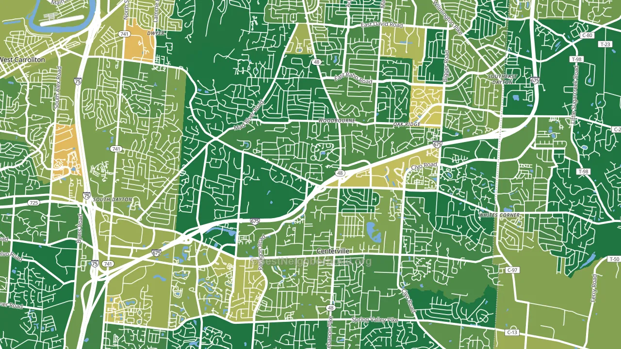 45459, OH block-group voter-turnout map