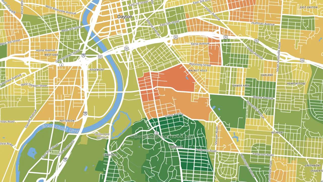 45469, OH block-group voter-turnout map