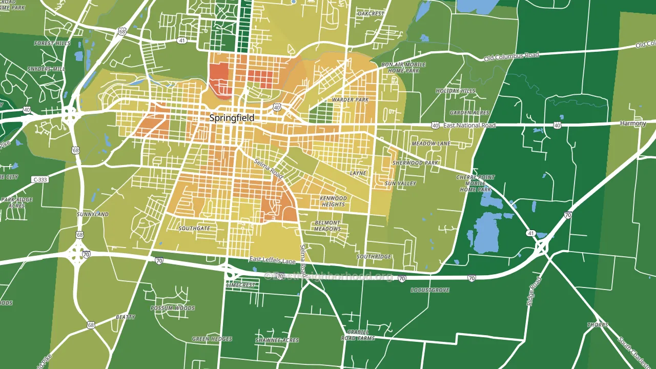 45505, OH block-group voter-turnout map