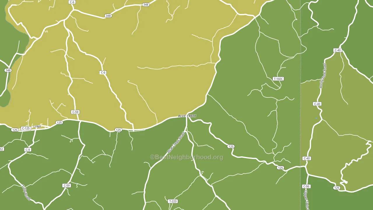 45616, OH block-group voter-turnout map
