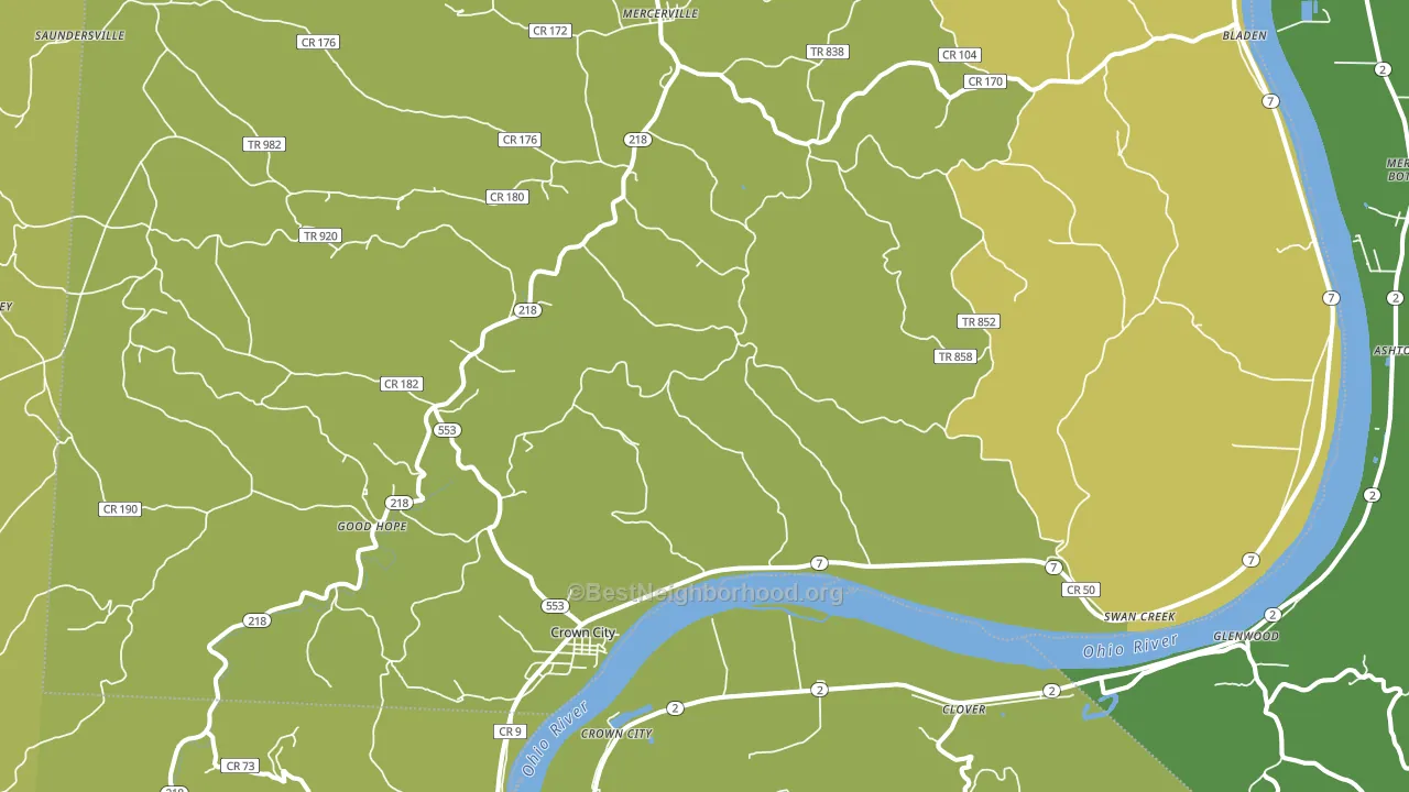 45623, OH block-group voter-turnout map