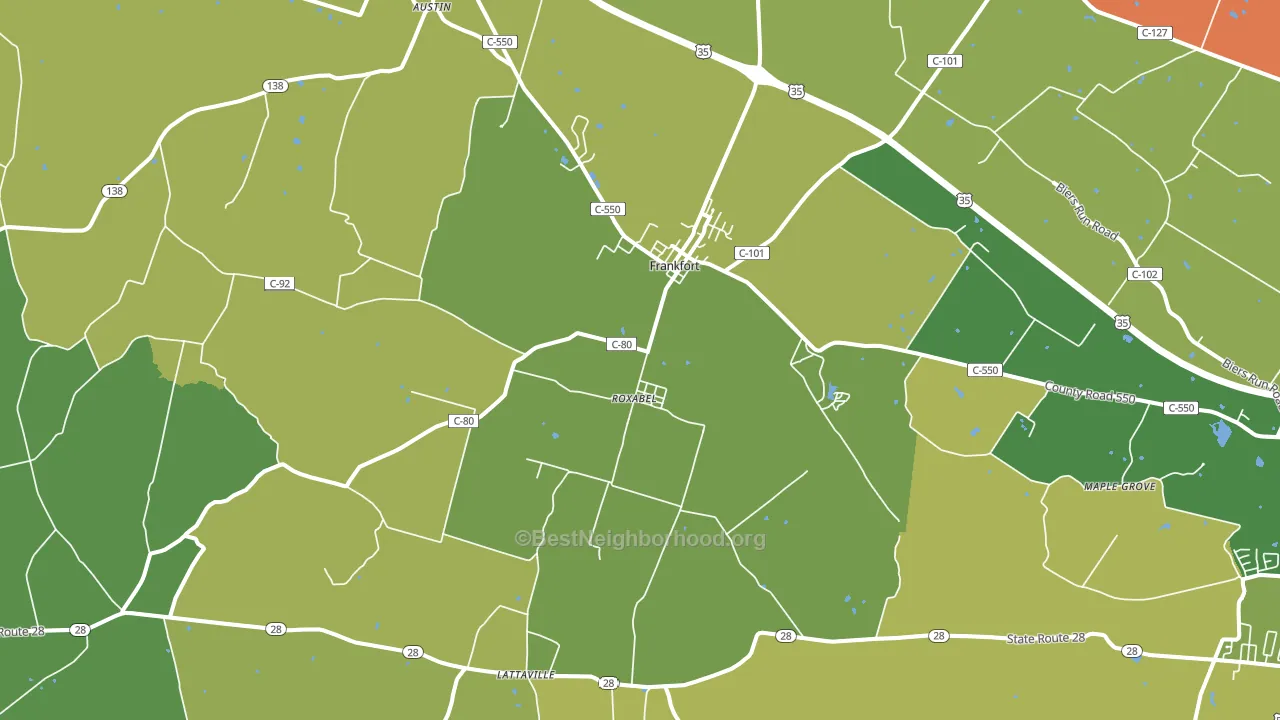 45628, OH block-group voter-turnout map