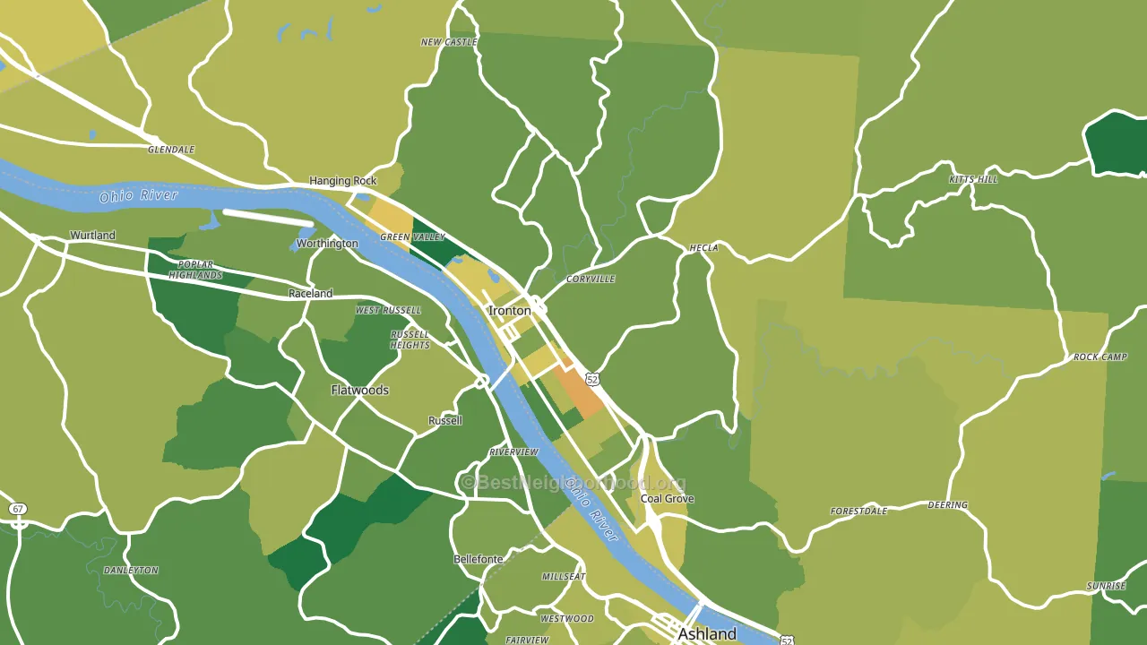 45638, OH block-group voter-turnout map