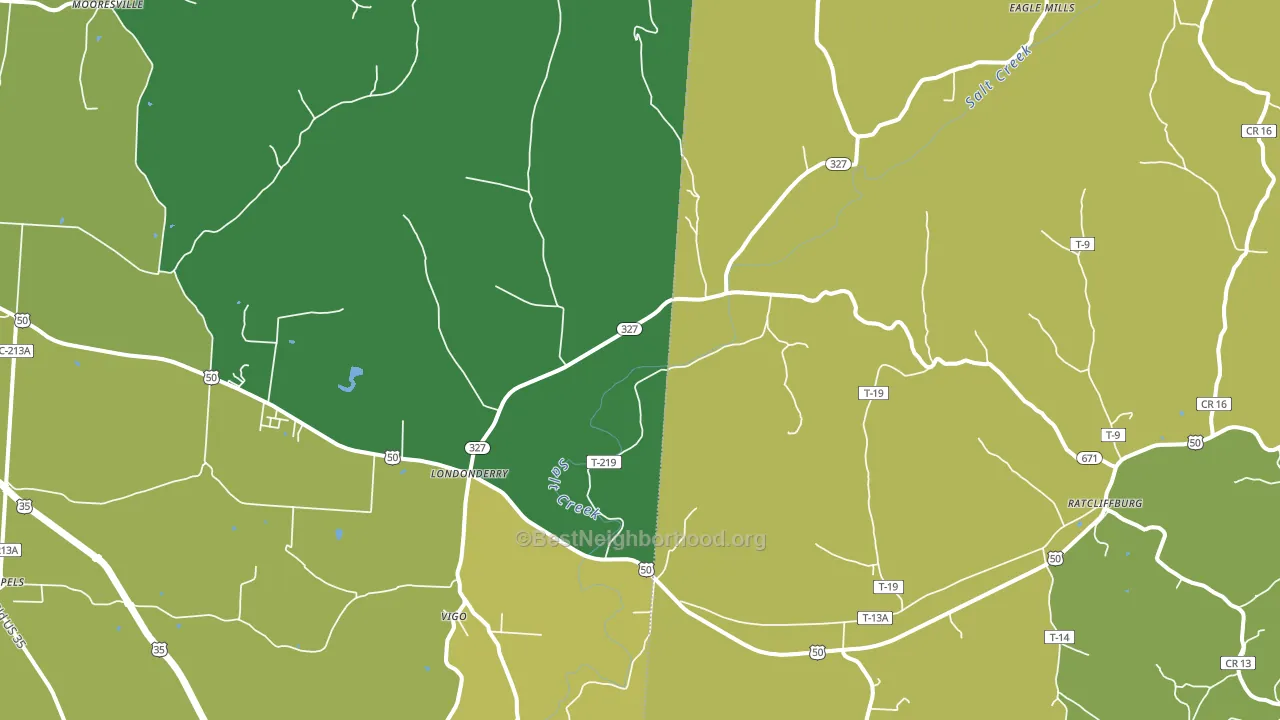 45647, OH block-group voter-turnout map