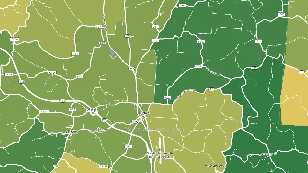 45653, OH block-group voter-turnout map