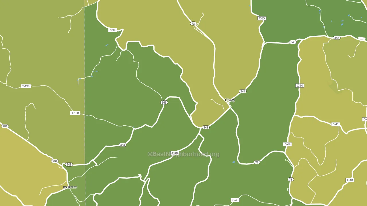 45657, OH block-group voter-turnout map