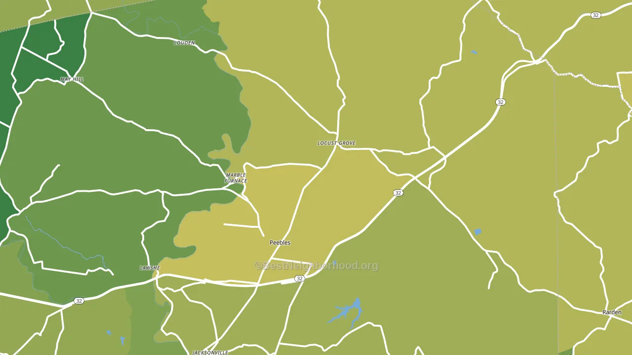 45660, OH block-group voter-turnout map