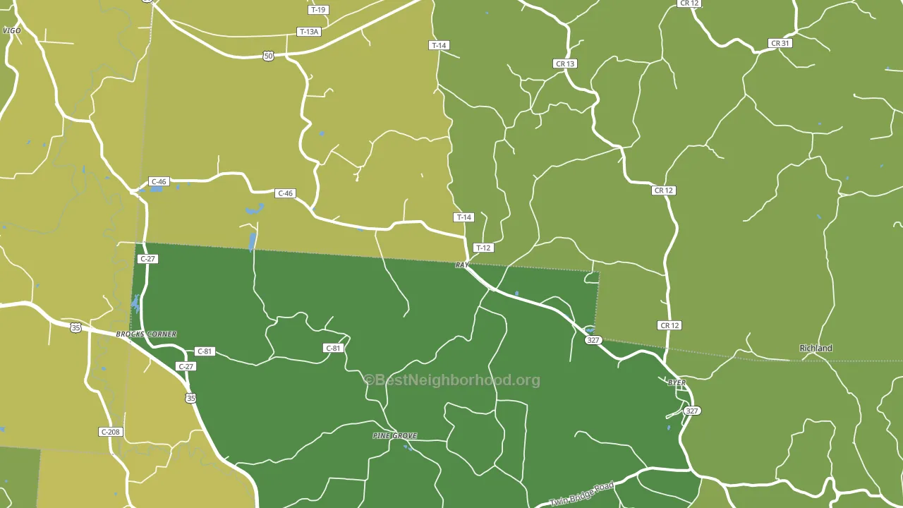 45672, OH block-group voter-turnout map