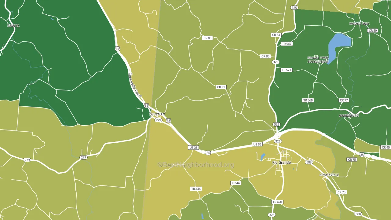 45685, OH block-group voter-turnout map