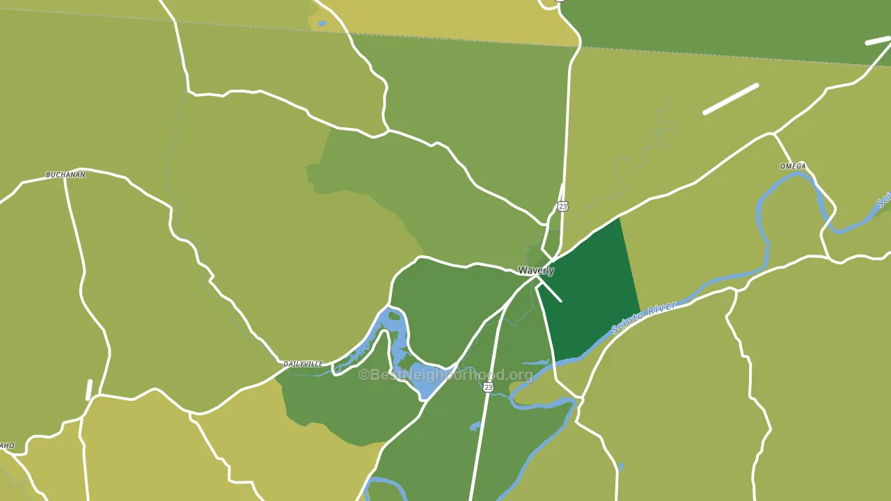 45690, OH block-group voter-turnout map