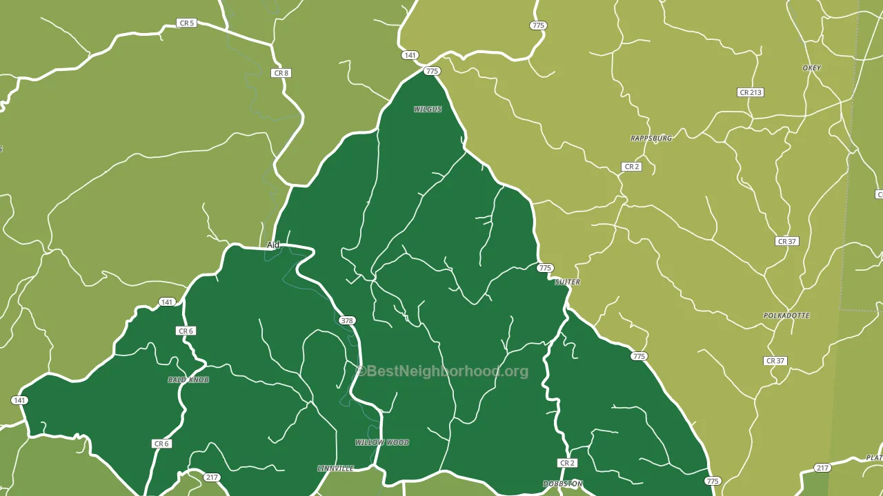 45696, OH block-group voter-turnout map