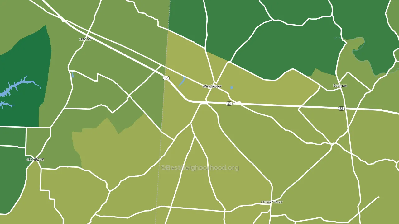 45697, OH block-group voter-turnout map