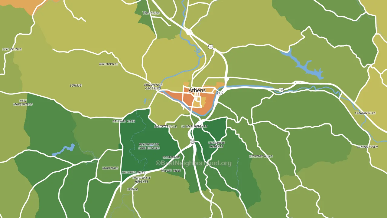 45701, OH block-group voter-turnout map