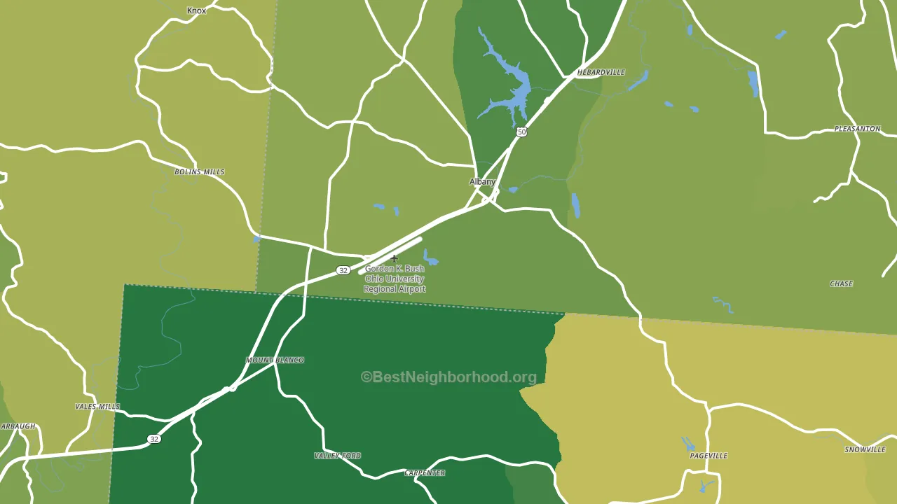 45710, OH block-group voter-turnout map