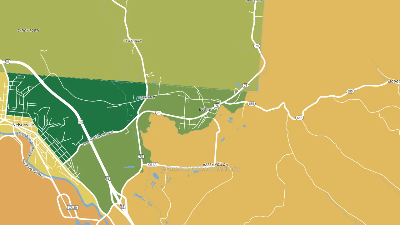 45716, OH block-group voter-turnout map