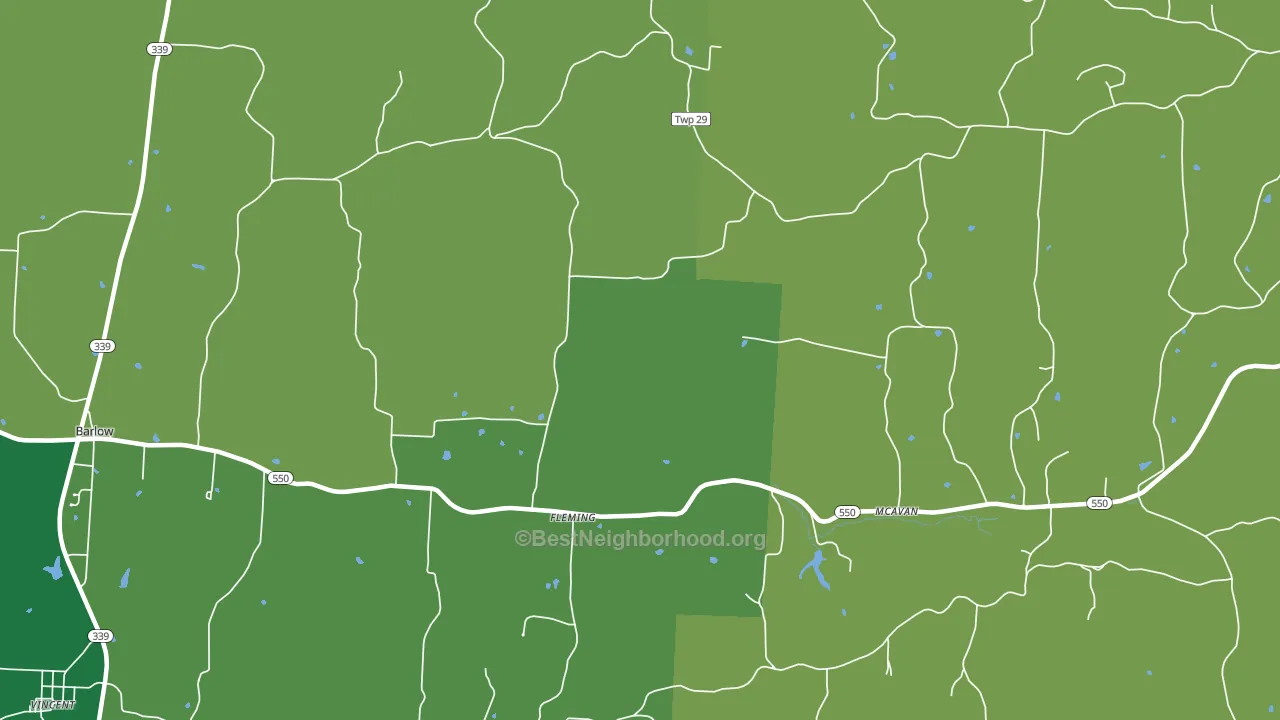 45729, OH block-group voter-turnout map