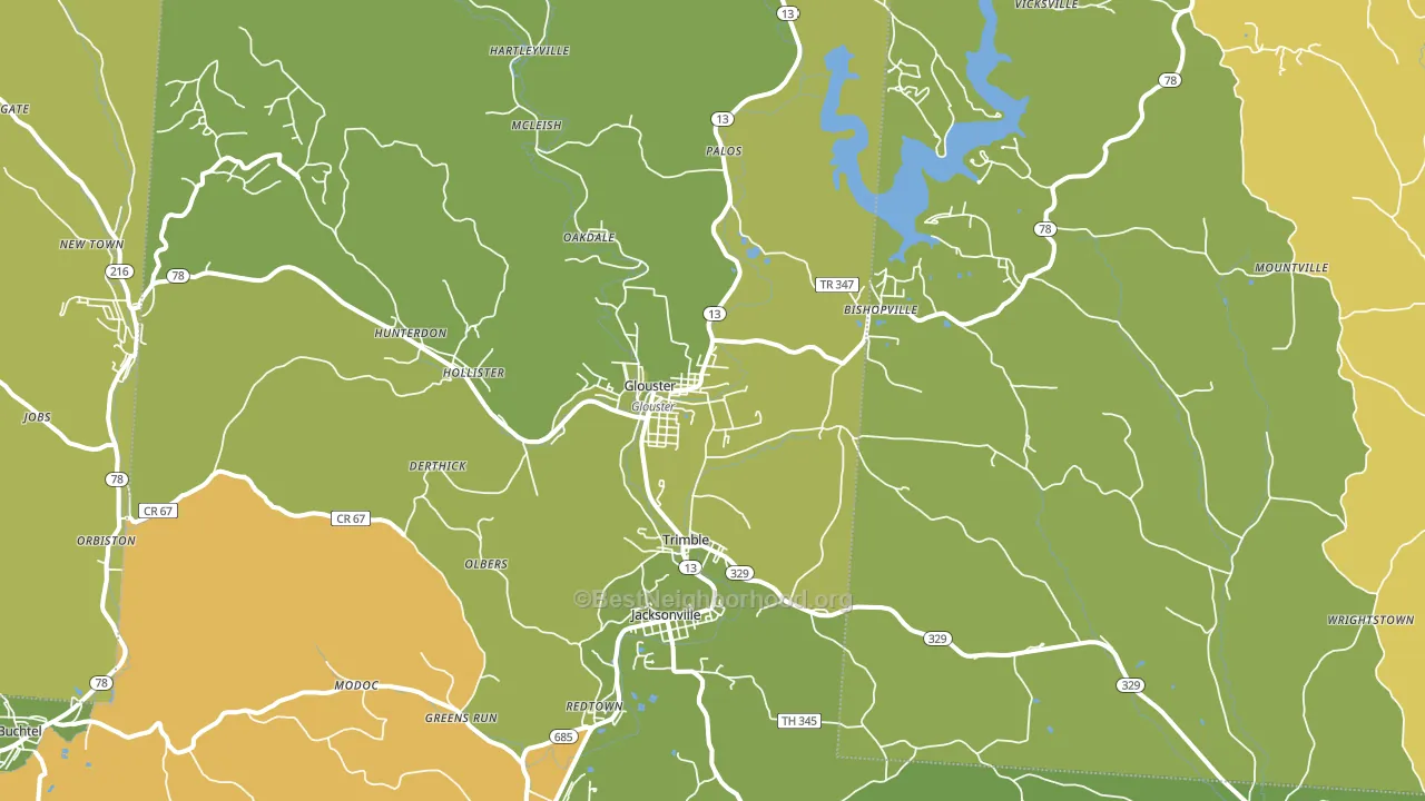 45732, OH block-group voter-turnout map