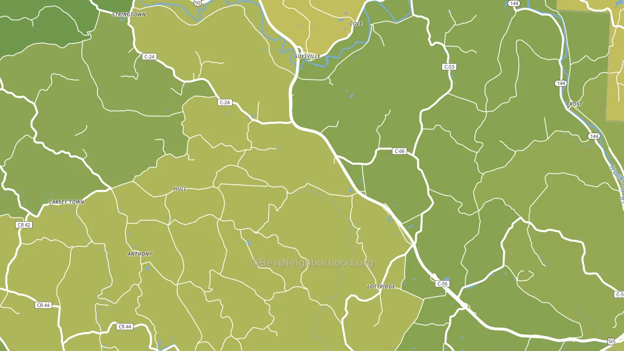 45735, OH block-group voter-turnout map
